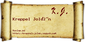 Kreppel Jolán névjegykártya